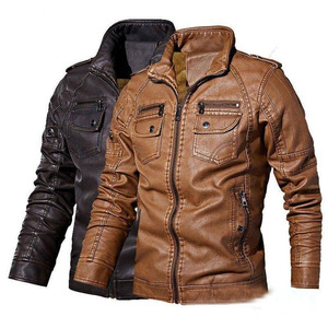 2026 Hot Selling Long Sleeves OEM Service Men Leather Jacket Street Wear <b>Top</b> Quality Men Leather Jacket for Man Customized - Product Image 3