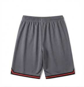 Grey Mesh Custom Men's Breathable Basketball Shorts-Wholesale Vintage 100% Polyester Quick Dry Elastic Waist Side Pockets - Product Image 2
