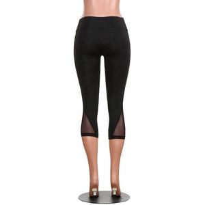 Pantalon de yoga pour femme, blanc, en maille, uni, coupe capri, taille haute, sans couture, effet push-up, pour la course et le fitness, legging unisexe, prix abordable, OEM - Product Image 6