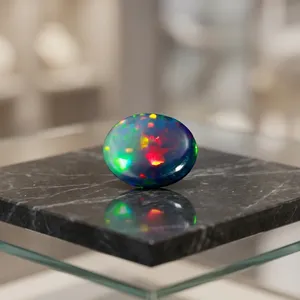 Ópalo Etíope Ahumado Negro Teñido AAA+ de 12x10mm, Cabujón Ovalado, Gema Suelta para la Elaboración de Joyería Elegante - Product Image 6