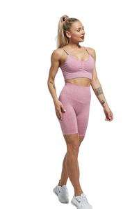 Ensemble de yoga pour femmes 5 pièces en spandex/nylon solide, vêtements de sport coupe-vent avec bretelles croisées - Product Image 5