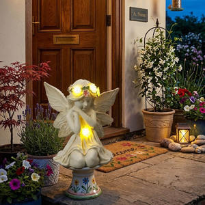 Décoration de jardin avant-jardin : Statue d'ange solaire - Product Image 1