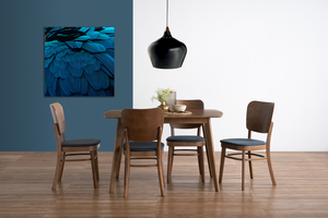 Mesa de Centro Rectangular de Madera de Nogal de 120 cm, Estilo Mid-Century, para 4 Personas, para Cafetería y Hogar, Base de Madera Sólida y Duradera, Disponible en Stock - Product Image 3