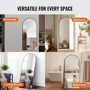 Specchio da terra grande in alluminio fatto a mano, 71FT X 32FT, autoportante, ad arco, da appoggiare e da appendere a parete - Product Image 6