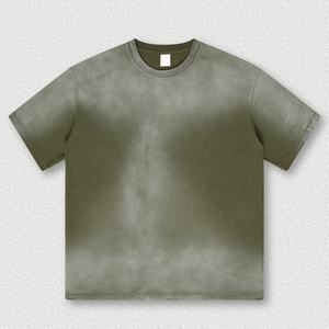 Camisetas de algodón para hombre, estilo vintage, de gran tamaño, con efecto descolorido por el sol, personalizadas al por mayor, nueva moda, alta calidad. - Product Image 5