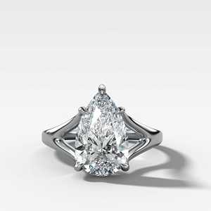 Bagues de fiançailles IGI 3 carats en or massif 14K 18K avec diamant de laboratoire taille poire, tige fendue 1,8 mm, solitaire, pour demande en mariage et anniversaire - Product Image 3
