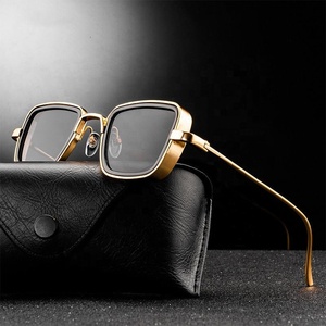 LMA 58157 Vintage Luxury Classic Brand Design Shades Man <b>Small</b> <b>Mirror</b> Thick Metal Business Square Frame Sunglasses High Quality - Product Image 1