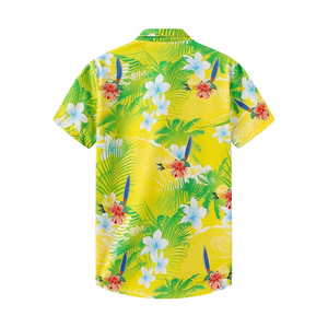 Chemise hawaïenne pour homme à imprimé floral, manches courtes, boutonnée, col rabattu, chemise de plage, chemise décontractée d'été, légère, pour les vacances - Product Image 2