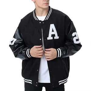 Chaqueta Varsity IBEX Personalizada de Mezcla de Lana, Chaqueta Letterman con Bordado de Parches, Cuello Alto y Botones, Estilo Urbano - Product Image 5