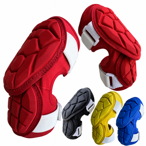 Genouillères rouge et bleu en EVA, épaisses, respirantes, absorption des chocs, protection complète, fermeture éclair, unisexe, toutes saisons, multisports - Product Image 1