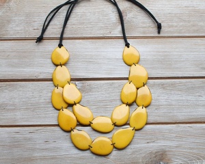 Collier en résine verte perlée, forme irrégulière, bijou fantaisie fait main, accessoire de mode - Product Image 4