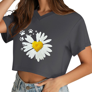 เสื้อยืดครอปผู้หญิงประสิทธิภาพสูง ผ้าป้องกันรังสียูวี เสื้อกีฬากลางแจ้ง แขนสั้น ระบายอากาศได้ดี เหมาะสำหรับการเดินป่าและเล่นเทนนิส - Product Image 5