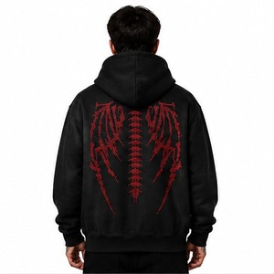 Sudadera con Capucha de Alta Calidad para Hombre, con Pedrería, 100% Algodón, Tejido Suave de Invierno, Construcción Duradera, Detalle de Cristal Brillante, Estilo Urbano Moderno - Product Image 5