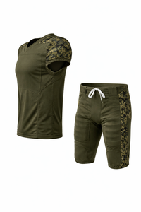 Tenue d'entraînement de football américain, uniforme d'équipe, maille athlétique, couleurs d'équipe personnalisées, panneaux latéraux camouflage, sublimation sportive, Elite - Product Image 2