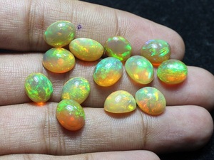 Opale d'Éthiopie naturelle Welo, pierre précieuse en vrac, cabochon ovale 5x7mm, multicolore, éclat de feu pour la fabrication de bijoux - Product Image 6