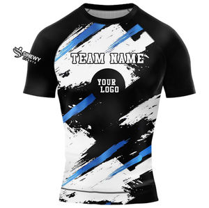 Personnalisez votre propre logo, kimono de Jiu-Jitsu imprimé par transfert thermique, rashguard MMA, t-shirt de compression, tissu extensible et respirant pour - Product Image 6