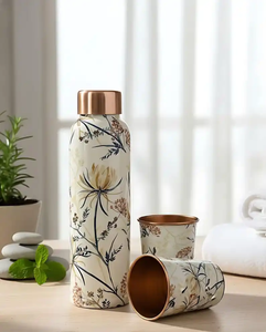 Mandala Printed Pure <b>Copper</b> <b>Bottle</b> for <b>Drinking</b> Water Handmade Health Benefit <b>Copper</b> Flask for Home Restaurant Hotel and Home - Product Image 6