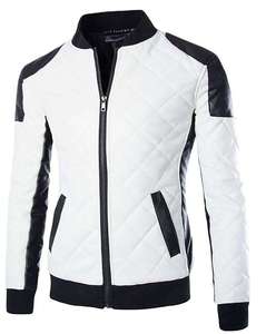 Blouson Bomber Homme de Luxe en Cuir PU Matelassé Coupe Slim Tendance Contraste Style Motard Veste Zippée Hiver Décontractée pour Homme - Product Image 1