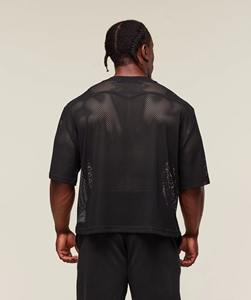 Nueva Camiseta Deportiva Negra para Hombre, de Malla, Talla Grande, Antiencogimiento, Hecha a Medida - Product Image 3