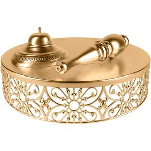 Support à gâteau rond moderne en métal plaqué or de qualité supérieure parfait pour les mariages, les anniversaires et les occasions spéciales - Product Image 1