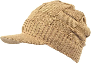 Gorro de Punto Negro Unisex Ajustable con Visera, Estilo Urbano, Gorro de Invierno - Product Image 1
