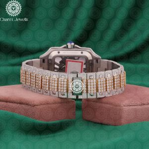 Charm_Jewells Luxury Women's Square <b>Diamond</b> <b>Watch</b> Stainless Steel Band Analog Quartz Movement 38mm Dial Sapphire Crystal - Product Image 4