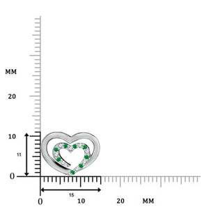 14K <b>Solid</b> <b>Gold</b> Natural Emerald Diamond Double Heart <b>Pendant</b> Necklace May Birthstone Anniversary Wedding Fine Jewellery - Product Image 3
