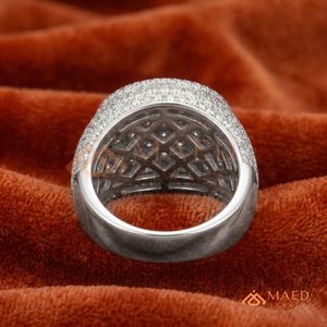 Luxury Iced Out <b>Men's</b> <b>Ring</b> 925 Sterling <b>Silver</b> Full Moissanite Micro Pave Round Dome Signet <b>Ring</b> Hip Hop Jewellery for <b>Men</b> - Product Image 3