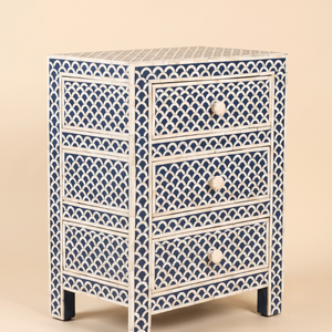 Table de Chevet Fantaisie Haut de Gamme en Os Incrusté, Tiroir de Rangement, Meuble en Bois Fait Main pour Salon, Bureau à Domicile, Chambre à Coucher - Product Image 4