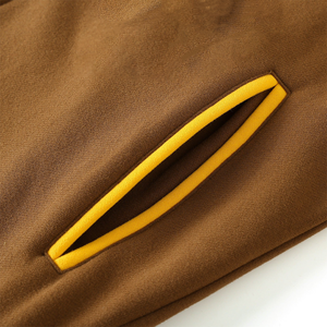 Blouson universitaire personnalisé en polaire de laine marron Iota pour homme, réversible en chenille matelassé, style Letterman, Baseball, Bomber, grande taille, chauffant - Product Image 3