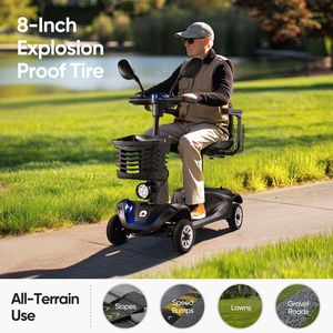 Scooter Elettrico a 4 Ruote con Luci, Batteria a Lunga Durata e Cestino, per Disabili - Product Image 5