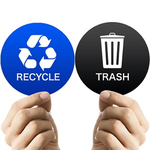 Recycle Stickers 6'' for Trash Can Vinyl Recycle and Trash Signs, <b>Labels</b> for Recycling, Decals for Trash Bins, Outdoor & Indoor - Product Image 2