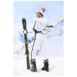 Traje de Nieve para Mujer, Mono de Esquí Impermeable para Deportes al Aire Libre con Cuello de Piel Sintética Extraíble, Mono de Esquí Aislado - Product Image 5