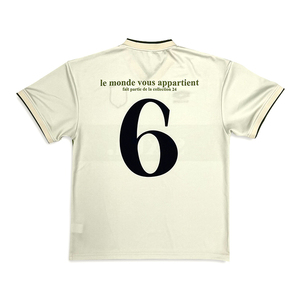ผู้ผลิตเสื้อฟุตบอลคอวี ปักโลโก้ตามสั่ง เสื้อฟุตบอลขายส่ง OEM ระบายอากาศได้ดี ชุดทีมแบบซับลิเมชั่น สำหรับผู้ใหญ่ - Product Image 2
