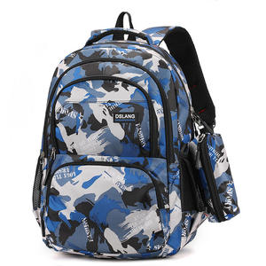 Sac à dos scolaire camouflage bleu résistant à l'eau avec plusieurs poches, ensemble de sacs à dos de jour - Product Image 4
