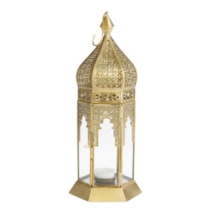 Wholesale Handmade Iron And Glass Gold Metal Moroccan Hanging Candle <b>Lantern</b> For Home Wedding Decoration Events Factory Price - Product Image 3