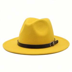 Chapeaux Fedora Classiques Pas Chers en Gros, à Large Bord, Design Plat, Bande en Similicuir, Doublure en Peluche pour Adultes, Idéaux pour Fêtes, Affaires, Décontracté ou Pêche - Product Image 6