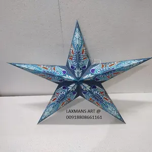 christmas paper star lanterns Hot Selling Luxury Decor Christmas Printed Paper Star Lamps / Lanterns Wholesale From India