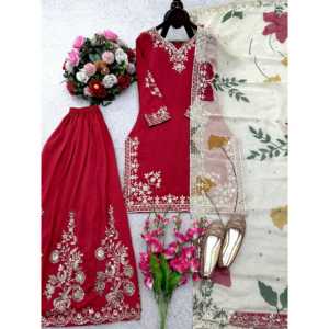 Conjunto de Fiesta de Diseñador Talla XL con Top, Pantalón y Dupatta, Estilo Elegante - Product Image 2