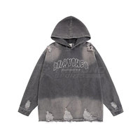 Nouveauté : Sweat-shirts à capuche brodés effet vieilli, 100 % coton, écologiques, service OEM, prix de gros