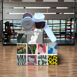 Bandages de boxe 100 % coton, style urbain, demi-doigts, imprimé camouflage jungle, non extensibles, pour arts martiaux et boxe - Product Image 1