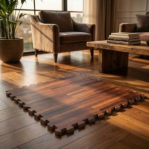 Alfombra de espuma EVA con diseño de madera de 60x60cm x 10mm – Suelo suave entrelazado para sala de estar y uso doméstico - Product Image 1