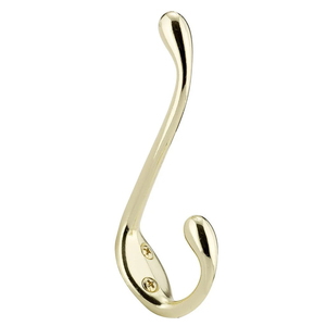 Silver Polished Double Robe Hook <b>Metal</b> <b>Coat</b> <b>Hanger</b> Modern Wall Mount Utility Hook For Entryway Kitchen Bathroom Home Decor - Product Image 3