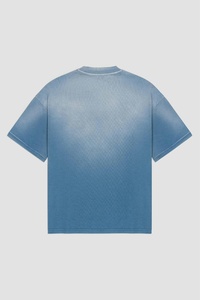 T-shirt Homme Oversize Bleu Col Rond Manches Courtes 100% Coton Tricoté Coupe Décontractée Anti-Plis - Product Image 4