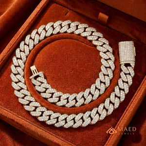 18K Gold Plated Moissanite <b>Necklace</b> Fashion Jewelry Cuban Link <b>Chain</b> for Women & Men Elegant Gift New York City Fine Jewelry NYC - Product Image 3