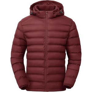 Custom Logo Outdoor Lightweight Warm Duck <b>Feather</b> Men Nylon Hooded Winter Bubble Puff <b>Down</b> Coat - Product Image 1