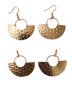 แฟชั่นสุดพิเศษต่างหูทองเหลืองพลอยรูปทรงแฟนซีเครื่องประดับทองเหลืองชุบทองอินเดียโดยงานฝีมือ HF - Product Image 3