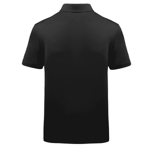 Polo à manches courtes pour homme, couleur unie, coupe classique, tissu Oxford décontracté, noir - Product Image 1