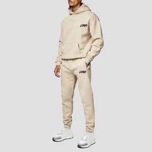 Survêtement à capuche pour homme, couleur unie, décontracté, coupe régulière, manches longues avec poches latérales, coton respirant, vêtements d'automne - Product Image 5