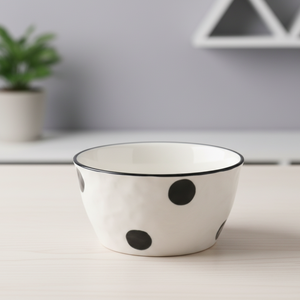 Bol à soupe en grès de qualité supérieure 3460896-11.5, 4,5 pouces, décoration cercle noir - Product Image 6